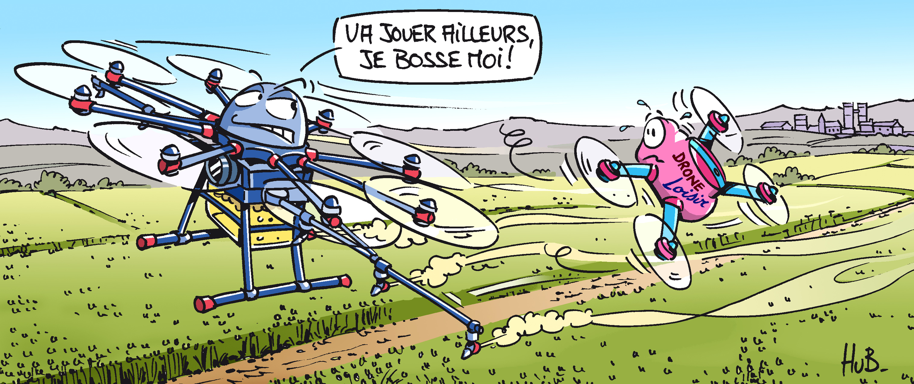 Dessin Drones industriels : peuvent-ils faire redécoller l’économie française ?