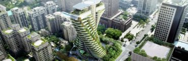 Une tour verte en forme de double hélice va dépolluer Taipei