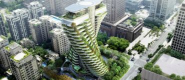 Une tour verte en forme de double hélice va dépolluer Taipei