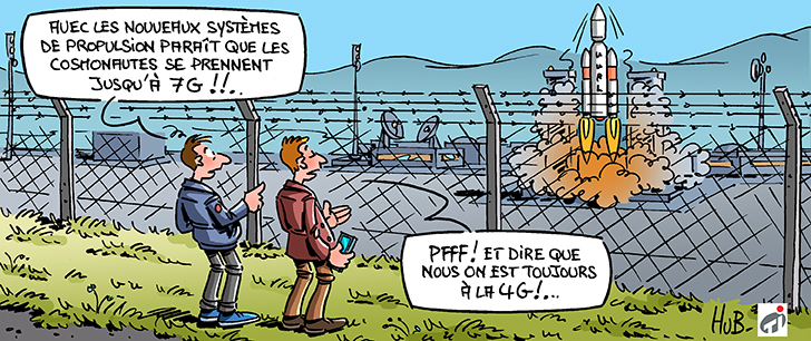 Dessin La propulsion spatiale, nouvel enjeu d’innovation