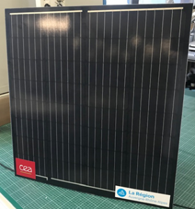 The back of the photovoltaic panel made of plant fibers in flax and basalt CEA-Liten/INES