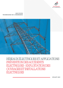 Prévention des accidents électriques - Exploitation des ouvrages et installations électriques