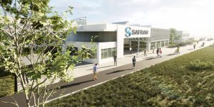 Représentation en 3D de la future usine du groupe Safran sur la métropole de Rennes. Crédit : Safran