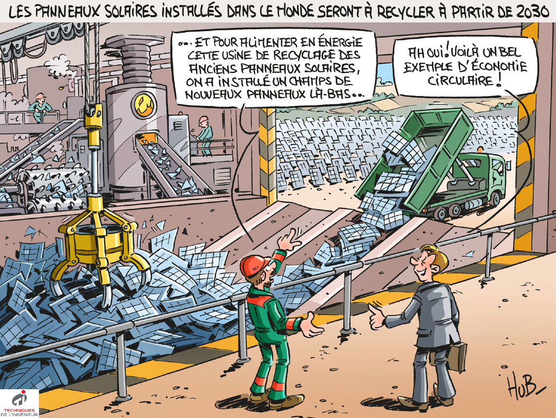 Dessin Recyclage : le talon d’Achille des énergies vertes ?