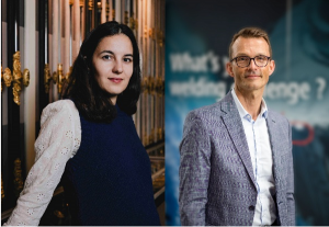 Gabrielle Légeret, fondatrice de l’association De l’or dans les mains, et Jean-Marc Scolari, dirigeant de Fronius France