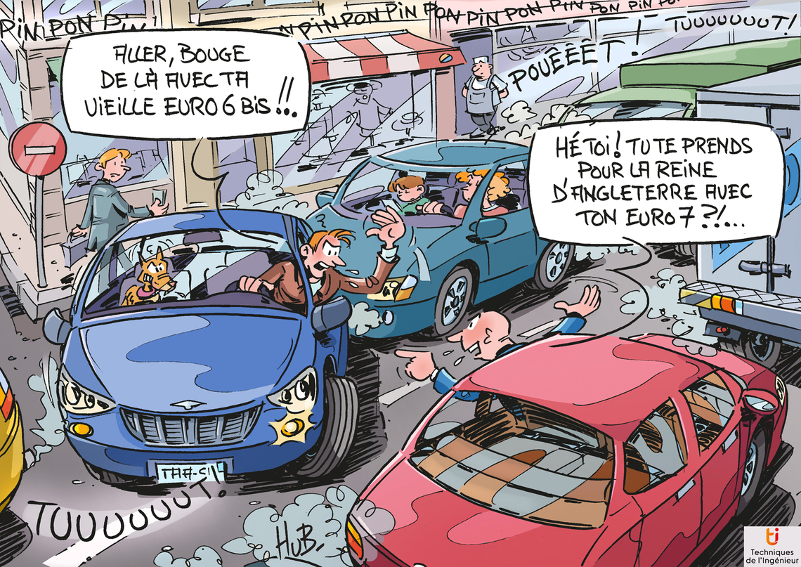 Dessin Euro 7 : l&rsquo;industrie automobile s&rsquo;attaque aux émissions invisibles