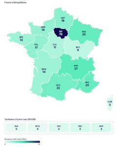 Répartition géographique des appels d’offres « drones » sur la période juillet 2025 à juin 2026 Répartition géographique des appels d’offres « drones » sur la période juillet 2025 à juin 2026
