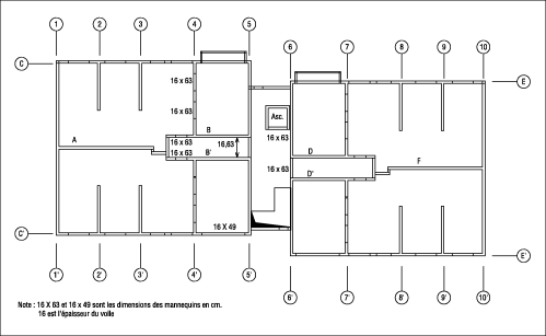 Plan de l’étage courant du bâtiment A.