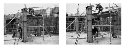 Exemples de coffrages de section circulaire.