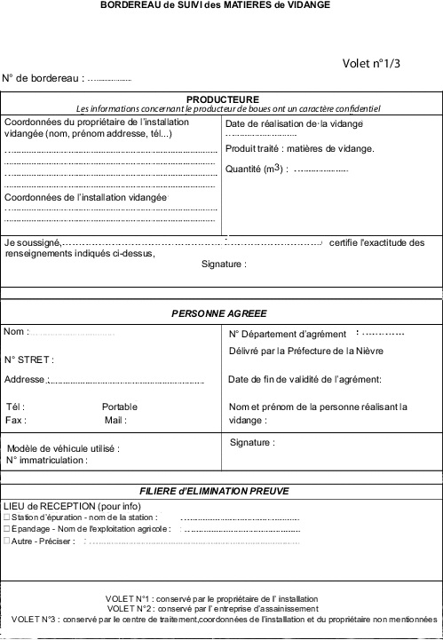 The 3 waste disposal monitoring slips (page 1)