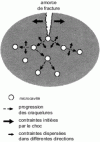Figure 7 - Schematic diagram of impact energy dispersion through microcavities in the polymer