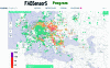 Figure 3 - Map based on sensors used by participants in the European network for citizen metrology of air quality (fine particles), studied as part of the FabSensors program (12/2021). https://sensor.community/fr/