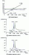 Figure 23 - Asymmetric model: Campbell diagram and unbalanced responses for n = –1
