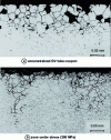 Figure 8 - Example of IGA on annealed alloy 600
exposed in the laboratory to a deaerated caustic medium (25% NaOH)
in the presence of magnetite contaminated with impurities, at 320°C
(according to [11]).