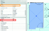 Figure 45 - Elements defined in the 3D BIM software, with calculated surface area (in orange)