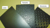 Figure 6 - Smooth, textured, and structured HDPE geomembranes (Credit: J.P. Giroud)