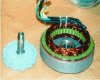 Figure 14 - Wound stator and magnet rotor of a low-power synchronous motor (Credit: Multon)
