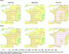 Figure 10 - Maximum 3-day average temperatures in 2050 in °C, for a 20-year return period
