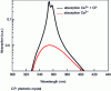 Figure 27 - Simulation of the absorption enhancement of the Ce3+ ion by coupling with a photonic structure