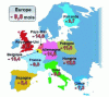 Figure 3 - Estimated reduction in life expectancy in Europe attributable to PM2.5 fine particulate matter –, 2000 situation [Source: IIASA (International Institute for Applied Systems Analysis) and AFSSET]