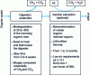 Figure 7 - Biological stages in the anaerobic digestion of organic waste, which may be preceded or followed by mechanical and/or physico-chemical treatments.