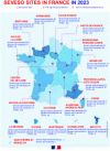 Figure 1 - Distribution of Seveso sites in France in 2023 (source: MTECT)