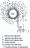 Figure 2 - Double layer model for an electronegative particle