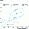 Figure 27 - Equilibrium relationship between the ratio of hydrogen and methane partial pressures of endothermic atmospheres, temperature and carbon content of steels