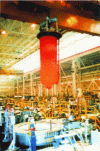 Figure 2 - Removal of all heating elements from a Kroll reactor (doc. Timet USA)