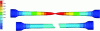 Figure 30 - Comparison of the results of numerical simulation of a tensile test with and without taking damage into account