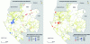 Figure 16 - Getis-Ord index of serology values (Ebola, Dengue) from survey data in rural villages of Gabon