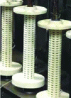 Figure 17 - Spindle bench flange coils; the coils here are 325 mm high with a flange diameter of 140 mm (photo credit: N. Schlumberger)