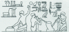 Figure 1 - Illustration in an ancient tomb at Saqqara (2,500 BC) showing the melting and beating (or hammering?) of gold.