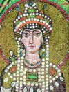 Figure 18 - Byzantine mosaic depicting Empress Theodora, wife of Justinian (Ravenna, Church of St. Vitus) (~ AD 540)