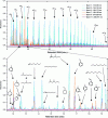 Figure 6 - Chromatogram of pyrolysis oil by GC coupled to a VUV detector. Operating conditions: Column: Agilent J&W HP-PONA (50 m, 0.2 mm, 0.5 μm); constant flow rate (He): 1.5 mL · min–1; oven temperature programmed from 35°C to 300°C (3°C · min–1); injection: split (split ratio 1:100), T = 300°C, Vinj = 1 μL. Detector (LUMA – VUV Analytics), T = 275 °C, Pmake-up (N2) = 17 psi, Ppurge (N2) = 52 psi, acquisition frequency 10 Hz; simultaneous acquisition on 12 channels, 6 presented (source: Vincent Souchon, IFPEN, Solaize)