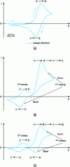 Figure 23 - Cyclic voltammograms corresponding to an ECE mechanism [12]