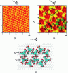 Figure 16 - (a) EC-STM image of 1,3,5-tris(carboxymethoxy)-benzene (TCMB) molecules adsorbed on an Au(111) surface polarized at + 0.63 V, I = 1 nA. (b) Higher-resolution EC-STM image on an Au(111) surface polarized at 0.52 V, I = 900 pA. (c) Structural model of the TCMB adsorbed layer (from [44])