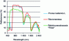Figure 6 - Examples of spectral reflectance of leaves from the ANGERS 2003 database