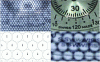 Figure 22 - Top left: Plenoptic 2.0 image taken with a Raytrix camera. Top right: conventional image reconstructed from the plenoptic image. Bottom left: arrangement of microlenses in the matrix according to focal length. Bottom right: zoom on the plenoptic image (source: Raytrix).