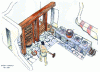 Figure 3 - Restitution of the perfumery in the stadium district of Delos (Drawing: N. Bresh/CNRS)