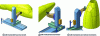 Figure 1 - CAD models of the OPERA head illustrating the three possibilities for creating an aeronautical fastener.