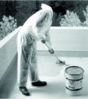 Figure 11 - Rolling a liquid waterproofing product (Doc. Soprema)