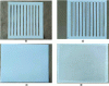 Figure 16 - Example of the virgin state of the impaction filter and the final filter (left panels, a and c), and their respective exposed states (right panels, b and d).