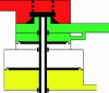 Figure 22 - Simplified cross-section of a fixed-ratio flow relay: brakes applied condition