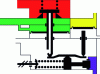 Figure 26 - Simplified cross-section of a self-variable flow relay: brakes applied condition