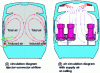 Figure 17 - Air circulation diagram with ejecto-convectors and ceiling supply (Alstom)