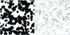 Figure 19 - Visualizations of two random fields with different types of particles: disks (left) and line segments (right)