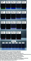 Figure 6 - Some spectral simulations of glass made from a sample set of medieval glassware from the Saint-Just glassworks.