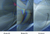 Figure 16 - Simulation of white light dispersion by BK7 glass, SF11 glass and diamond