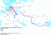 Figure 3 - European waterways map with traffic in billions of t.km